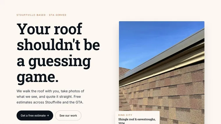 Roofing contractor website