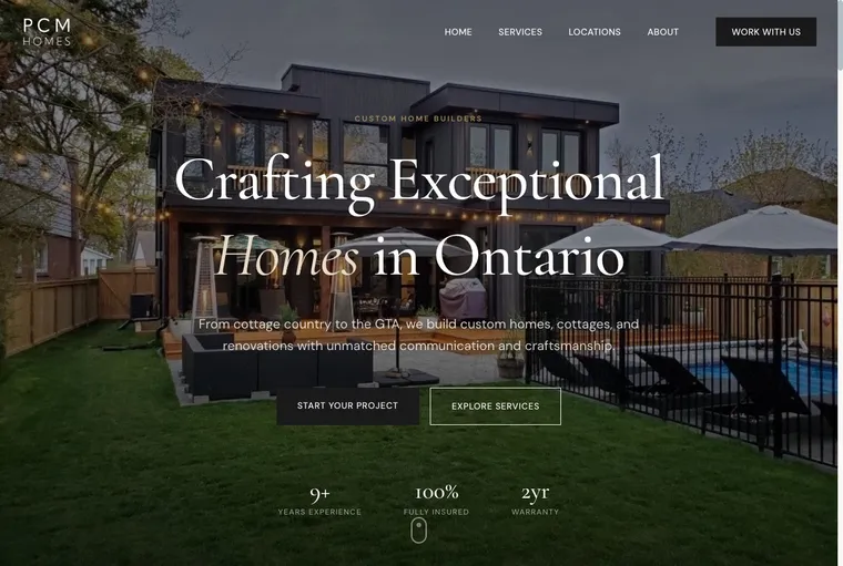 Custom home builder website